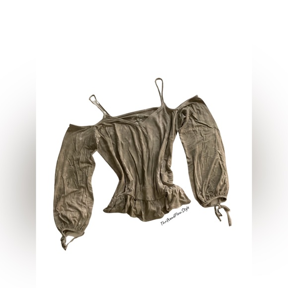 NWOT | SOFT & SEXY | American Eagle Outfitters T 1977 | M | DISTRESSED | TAN - Picture 4 of 8